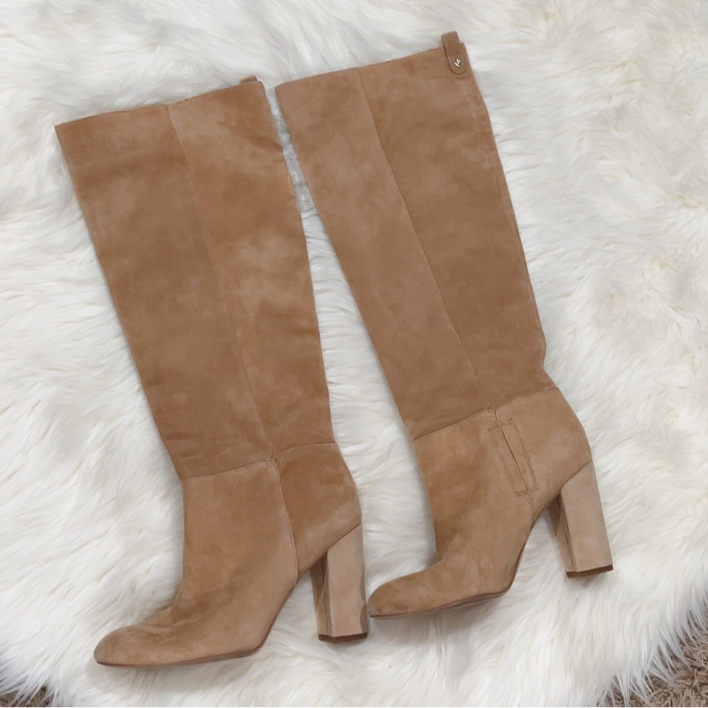 Sam Edelman Tall Suede Knee-High Boots in Camel